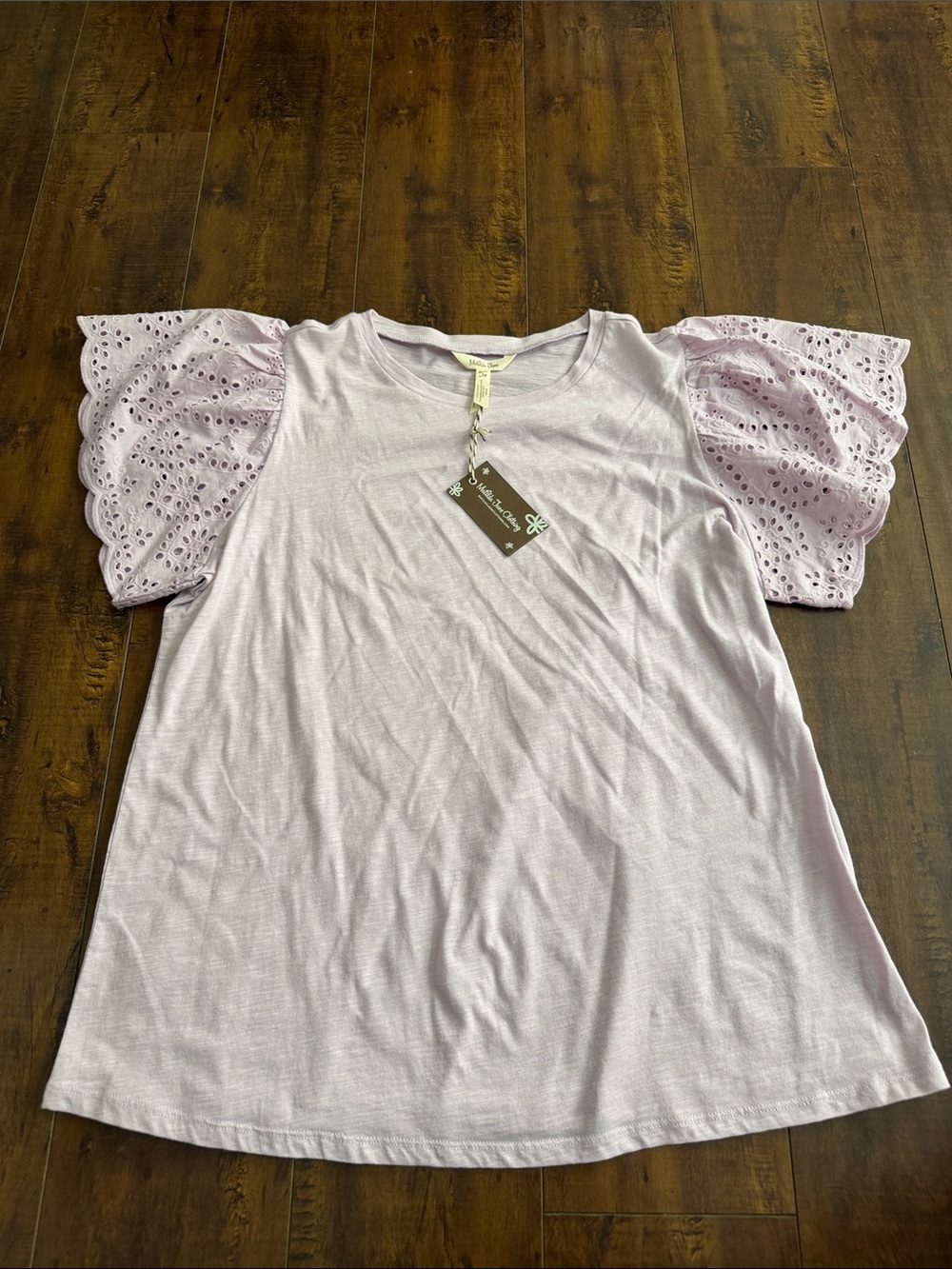 Matilda Jane Lilac Eyelet Puff Sleeve Tee